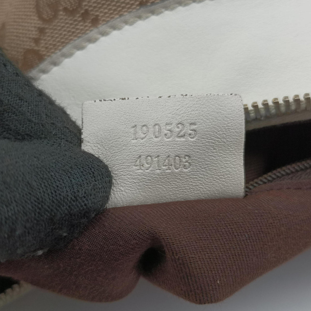 Pre-owned Gucci Abbey D-ring Hobo Beige×White canvas×leather 190525 handbag | stylenewstar