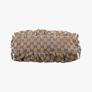 Pre-owned Gucci Abbey D-ring Hobo Beige×White canvas×leather 190525 handbag | stylenewstar