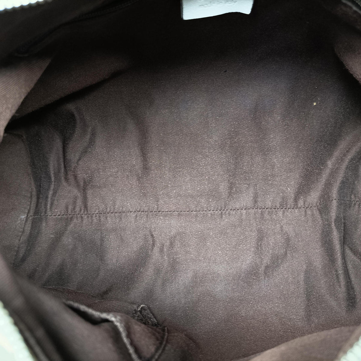 Pre-owned Gucci Abbey D-ring Hobo Beige×White canvas×leather 190525 handbag | stylenewstar
