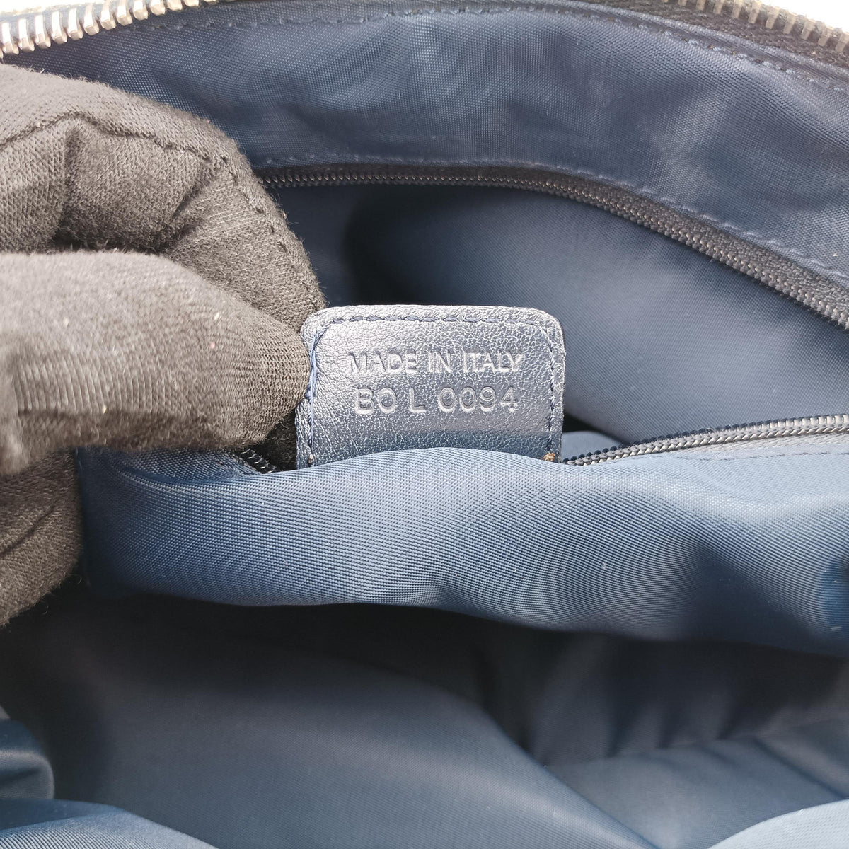 Pre-owned Christian Dior Trotter Navy×Gray Jacquard  shoulderbag | stylenewstar