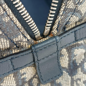 Pre-owned Christian Dior Trotter Navy×Gray Jacquard  shoulderbag | stylenewstar
