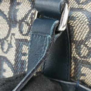 Pre-owned Christian Dior Trotter Navy×Gray Jacquard  shoulderbag | stylenewstar