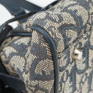 Pre-owned Christian Dior Trotter Navy×Gray Jacquard  shoulderbag | stylenewstar