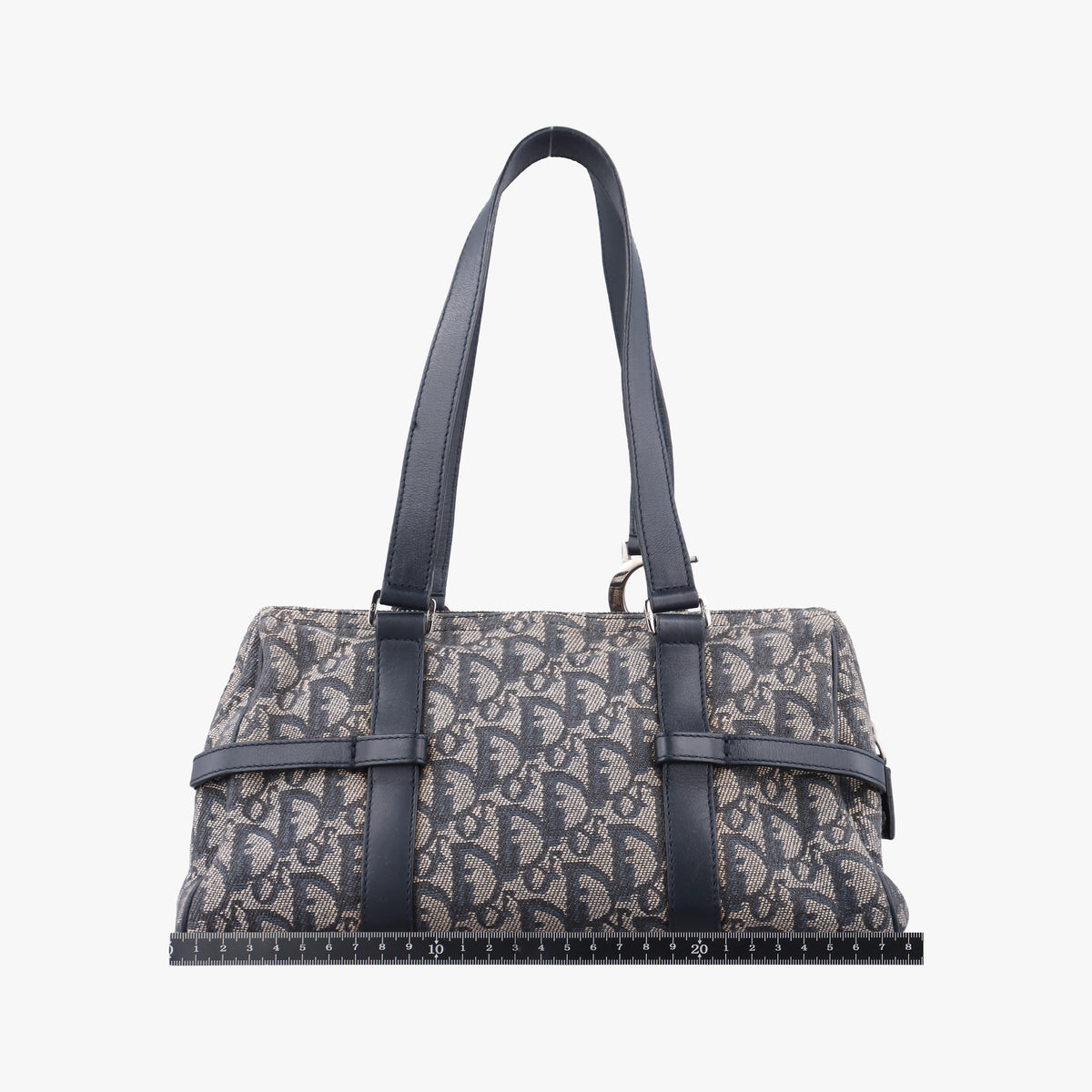 Pre-owned Christian Dior Trotter Navy×Gray Jacquard  shoulderbag | stylenewstar