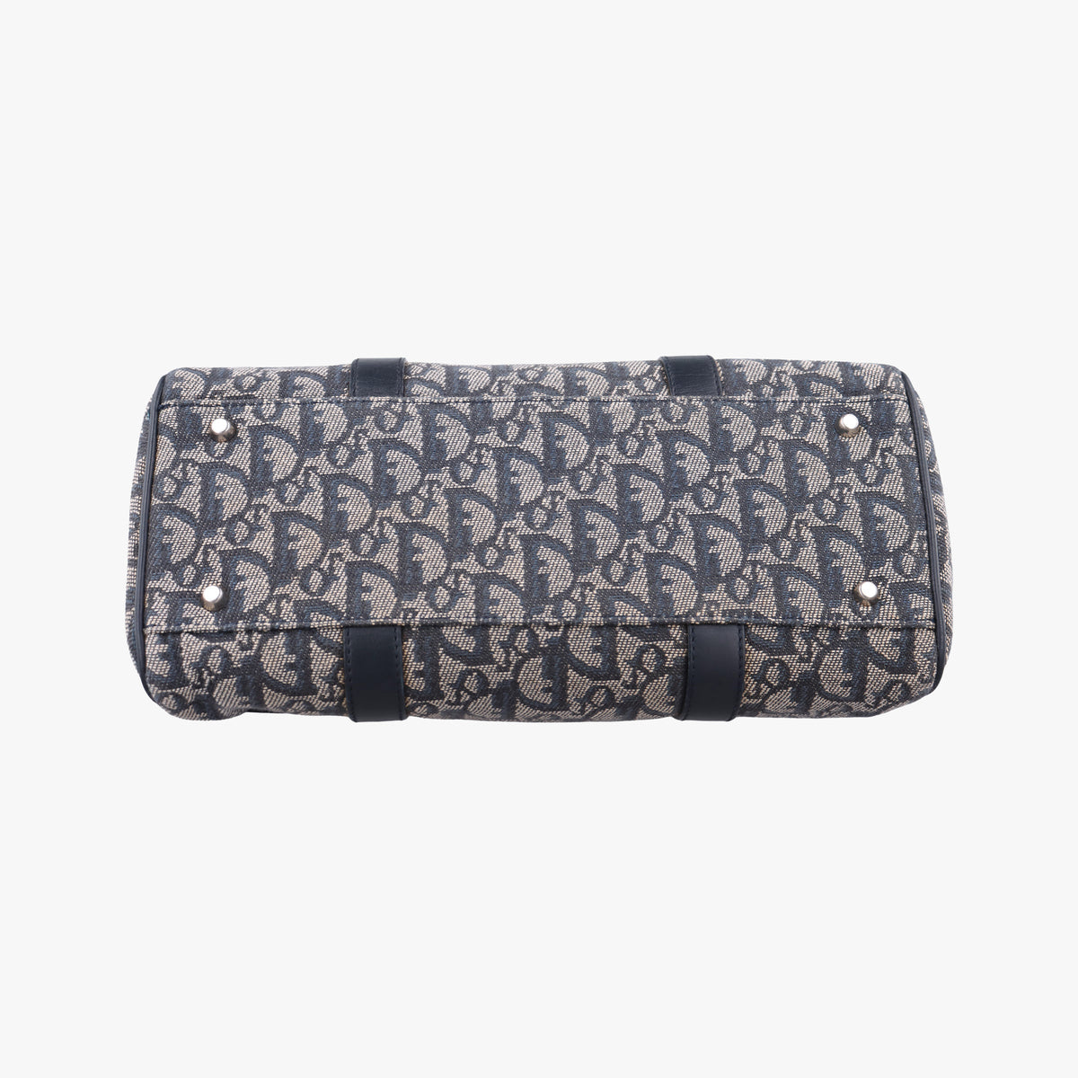 Pre-owned Christian Dior Trotter Navy×Gray Jacquard  shoulderbag | stylenewstar