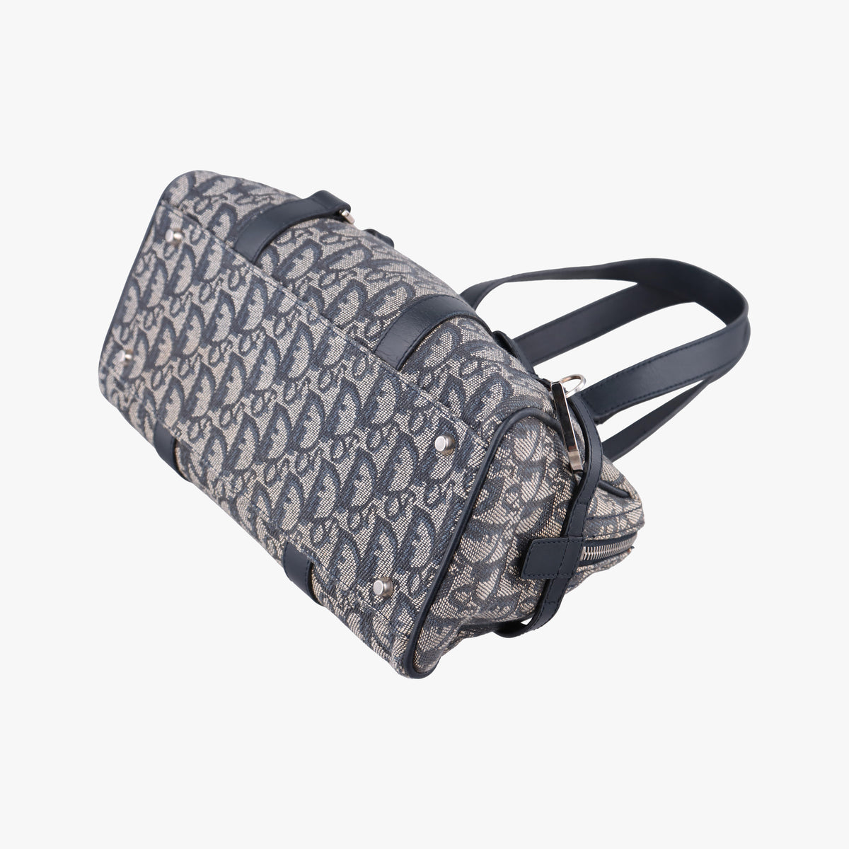 Pre-owned Christian Dior Trotter Navy×Gray Jacquard  shoulderbag | stylenewstar