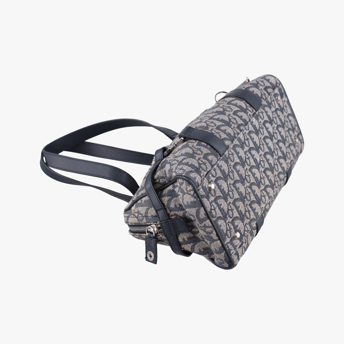 Pre-owned Christian Dior Trotter Navy×Gray Jacquard  shoulderbag | stylenewstar
