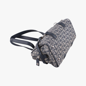 Pre-owned Christian Dior Trotter Navy×Gray Jacquard  shoulderbag | stylenewstar