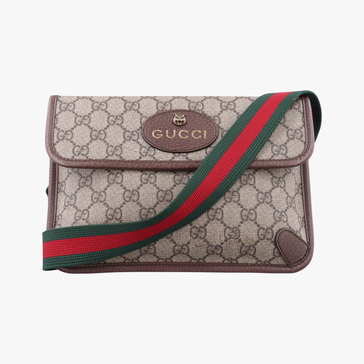 Pre-owned Gucci NEO VINTAGE GG Supreme beige×Brown PVC coated canvas×Leather 493930 bum bag/waist bag | stylenewstar
