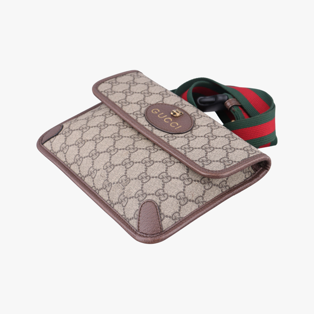 Pre-owned Gucci NEO VINTAGE GG Supreme beige×Brown PVC coated canvas×Leather 493930 bum bag/waist bag | stylenewstar