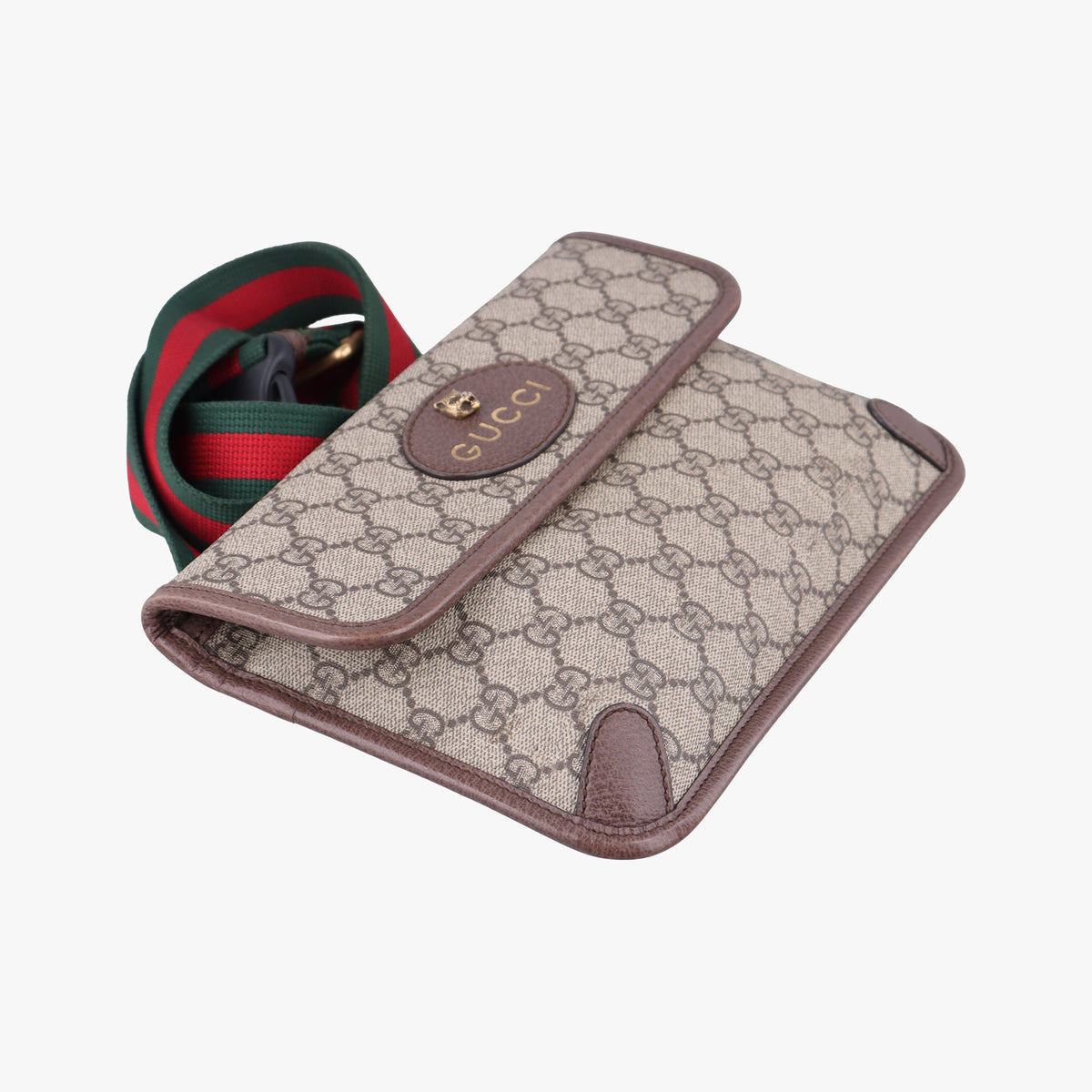 Pre-owned Gucci NEO VINTAGE GG Supreme beige×Brown PVC coated canvas×Leather 493930 bum bag/waist bag | stylenewstar