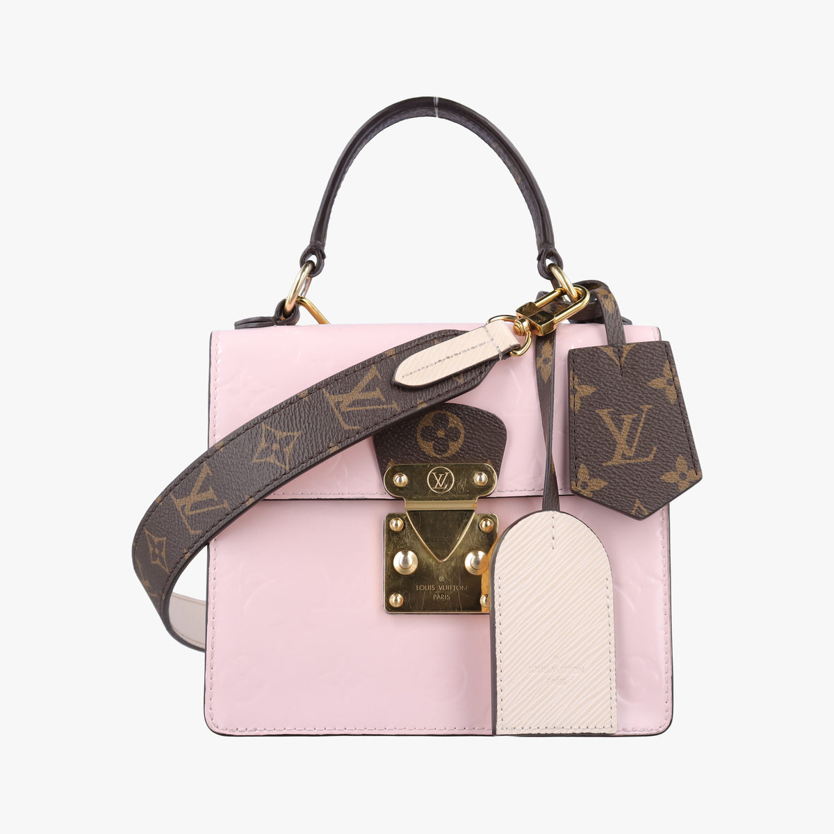Pre-owned Louis Vuitton Spring Street PM ROSE BALLERINE Vernis×Monogram Canvas M90468 shoulderbag | stylenewstar