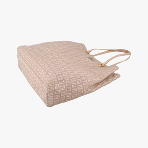 Pre-owned Fendi Zucchino Tote Pink Canvas×Leather 8BH131 handbag | stylenewstar