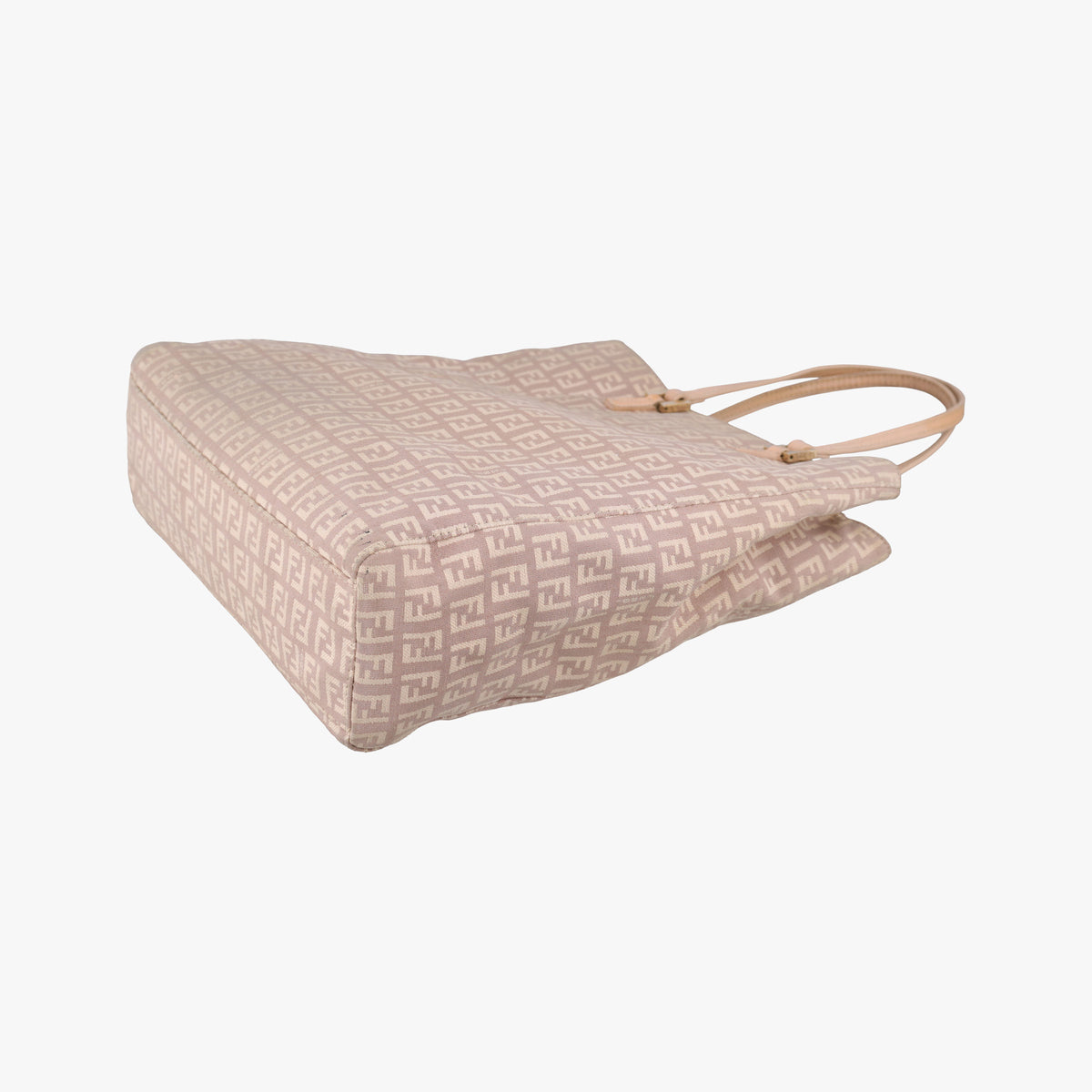 Pre-owned Fendi Zucchino Tote Pink Canvas×Leather 8BH131 handbag | stylenewstar
