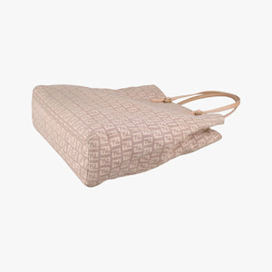 Pre-owned Fendi Zucchino Tote Pink Canvas×Leather 8BH131 handbag | stylenewstar