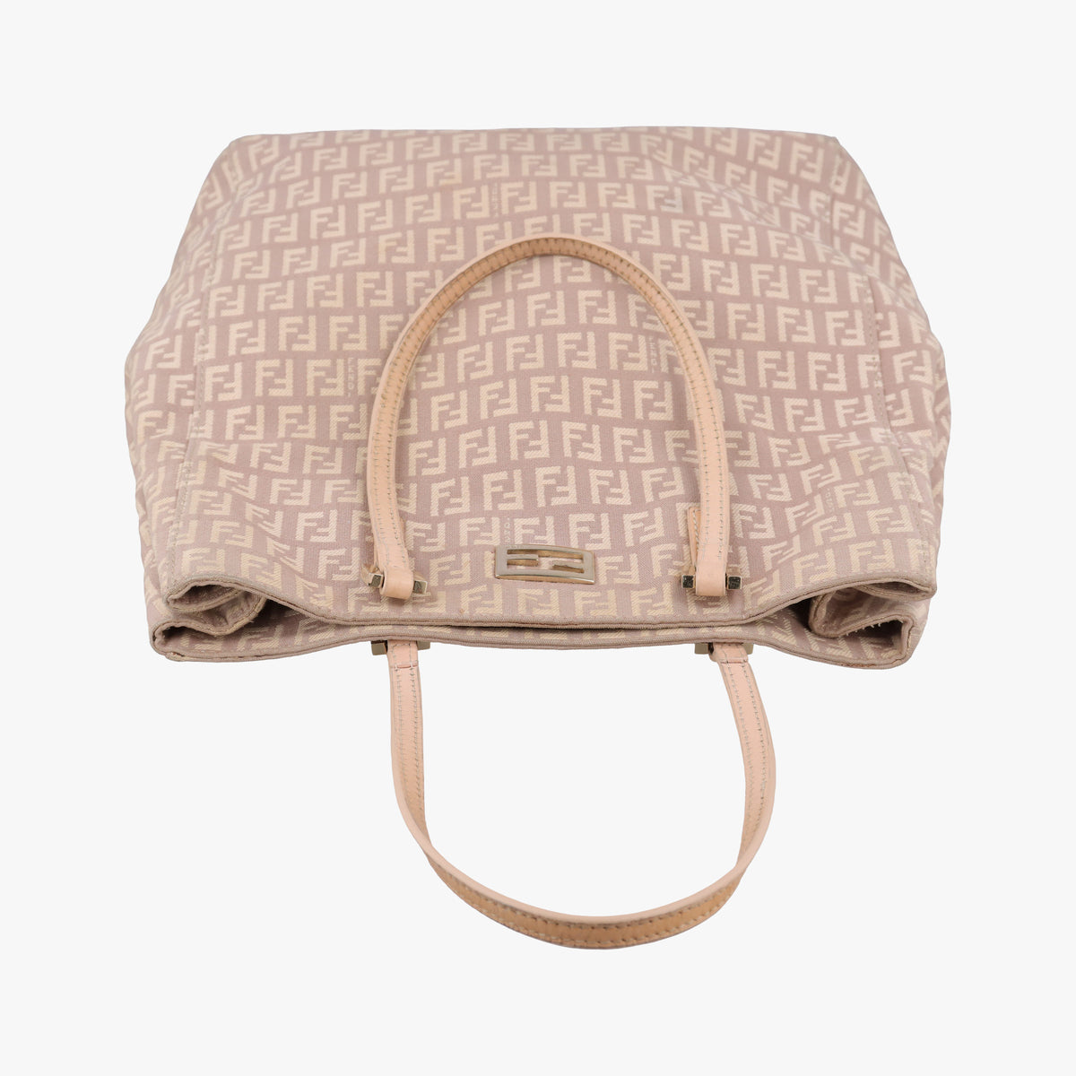 Pre-owned Fendi Zucchino Tote Pink Canvas×Leather 8BH131 handbag | stylenewstar