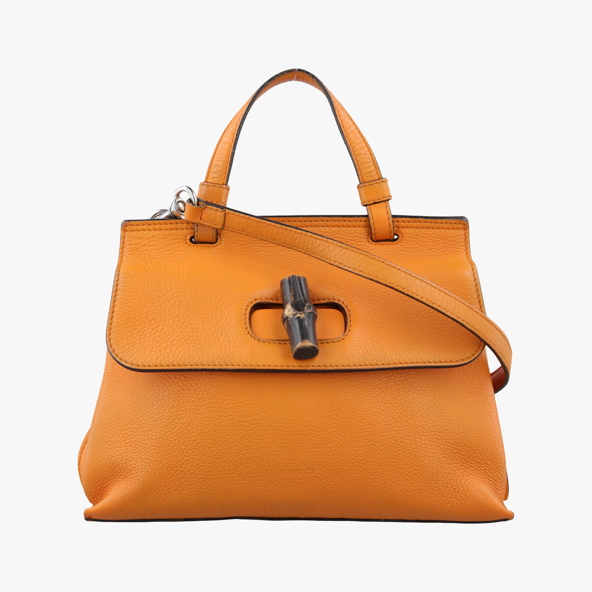 Secondhand Gucci Bamboo Daily Orange Leather 370831 shoulderbag | stylenewstar