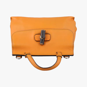 Secondhand Gucci Bamboo Daily Orange Leather 370831 shoulderbag | stylenewstar