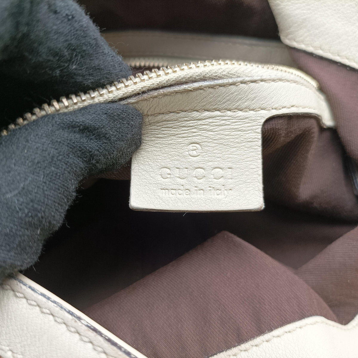 Pre-owned Gucci Indy Babouska Brown×White Canvas×Leather 185566 shoulderbag | stylenewstar