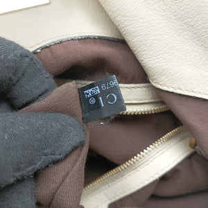 Pre-owned Gucci Indy Babouska Brown×White Canvas×Leather 185566 shoulderbag | stylenewstar