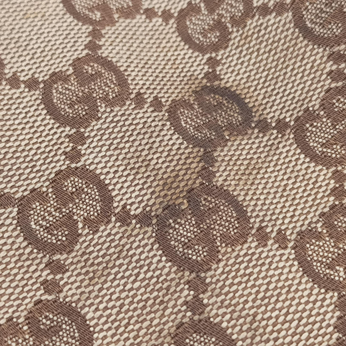 Pre-owned Gucci Indy Babouska Brown×White Canvas×Leather 185566 shoulderbag | stylenewstar