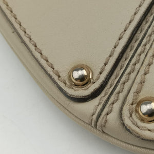 Pre-owned Gucci Indy Babouska Brown×White Canvas×Leather 185566 shoulderbag | stylenewstar