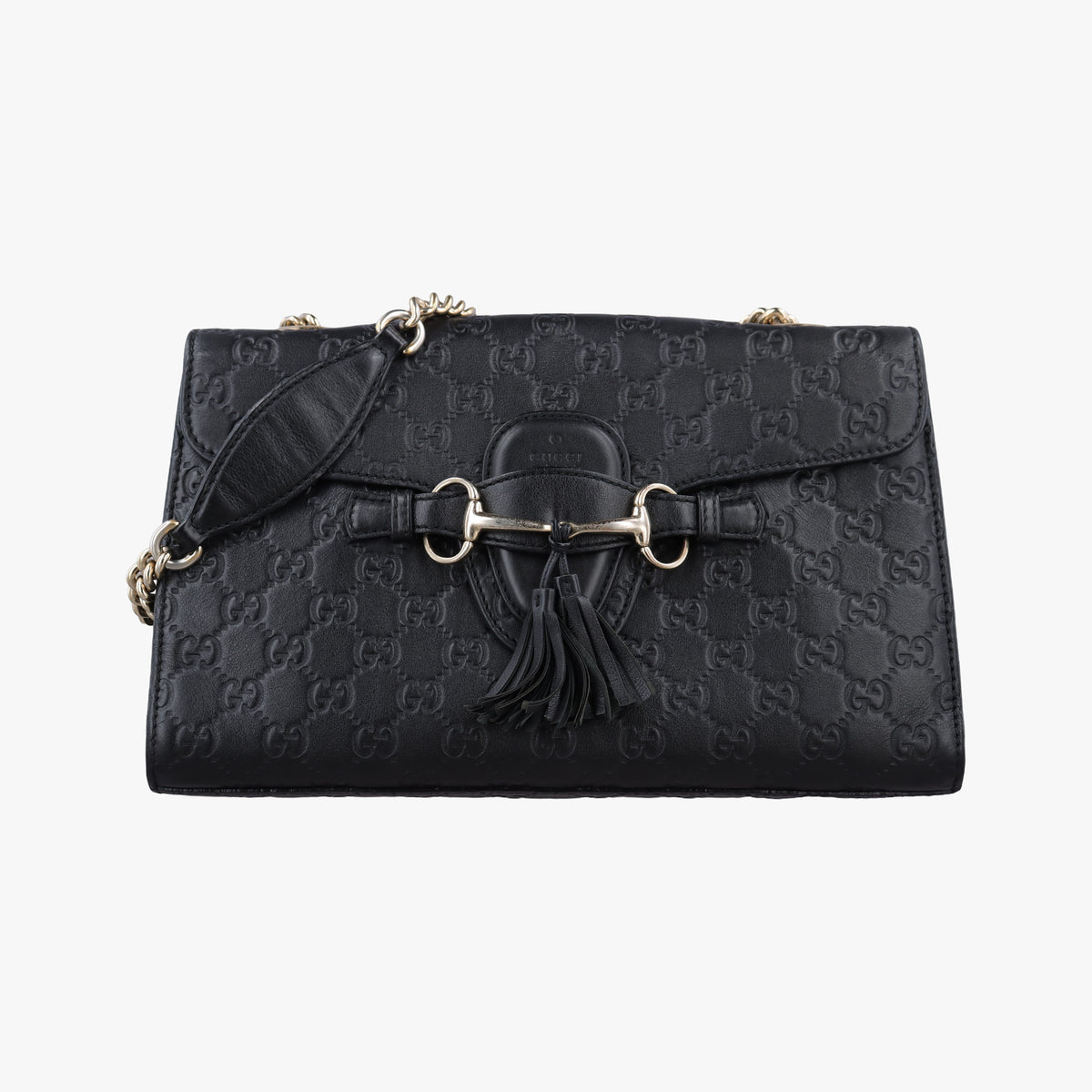 Pre-owned Gucci Emily Black Leather 295402 shoulderbag | stylenewstar