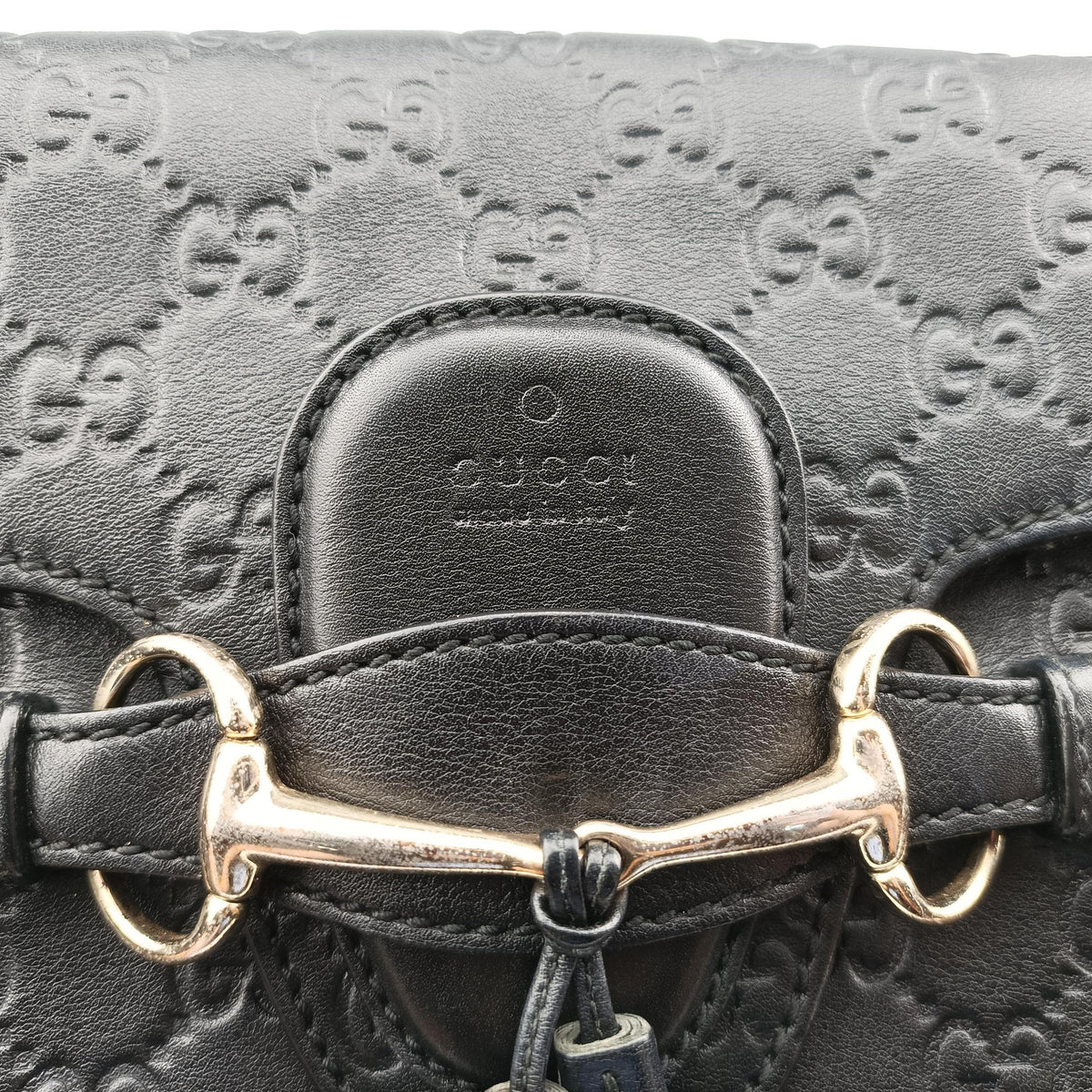 Pre-owned Gucci Emily Black Leather 295402 shoulderbag | stylenewstar