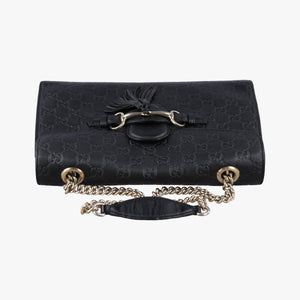 Pre-owned Gucci Emily Black Leather 295402 shoulderbag | stylenewstar