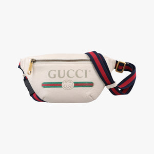 Secondhand Gucci Print White Leather 527792 bum bag/waist bag | stylenewstar