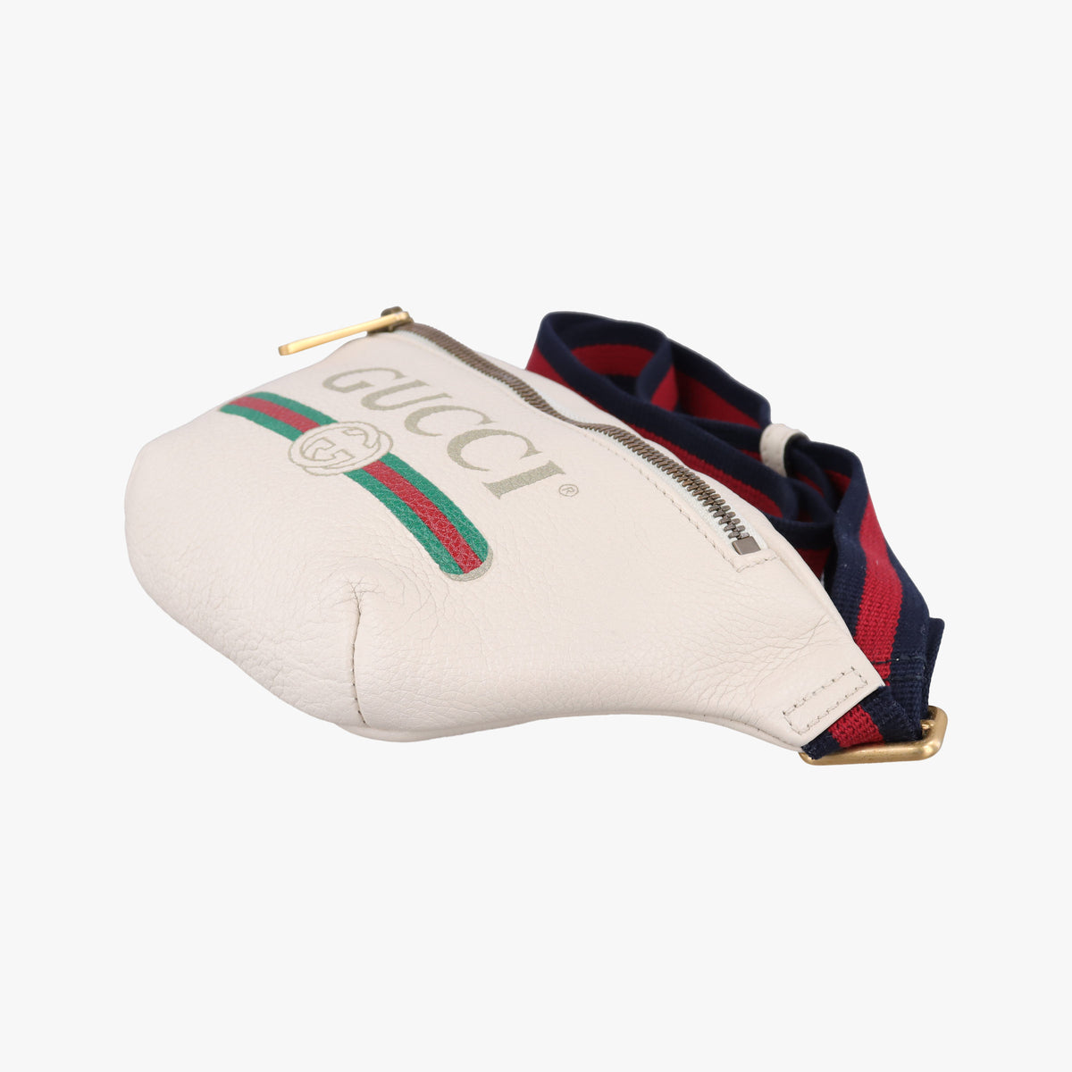 Secondhand Gucci Print White Leather 527792 bum bag/waist bag | stylenewstar