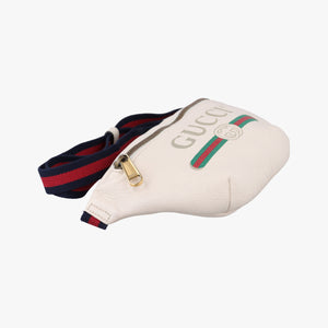 Secondhand Gucci Print White Leather 527792 bum bag/waist bag | stylenewstar