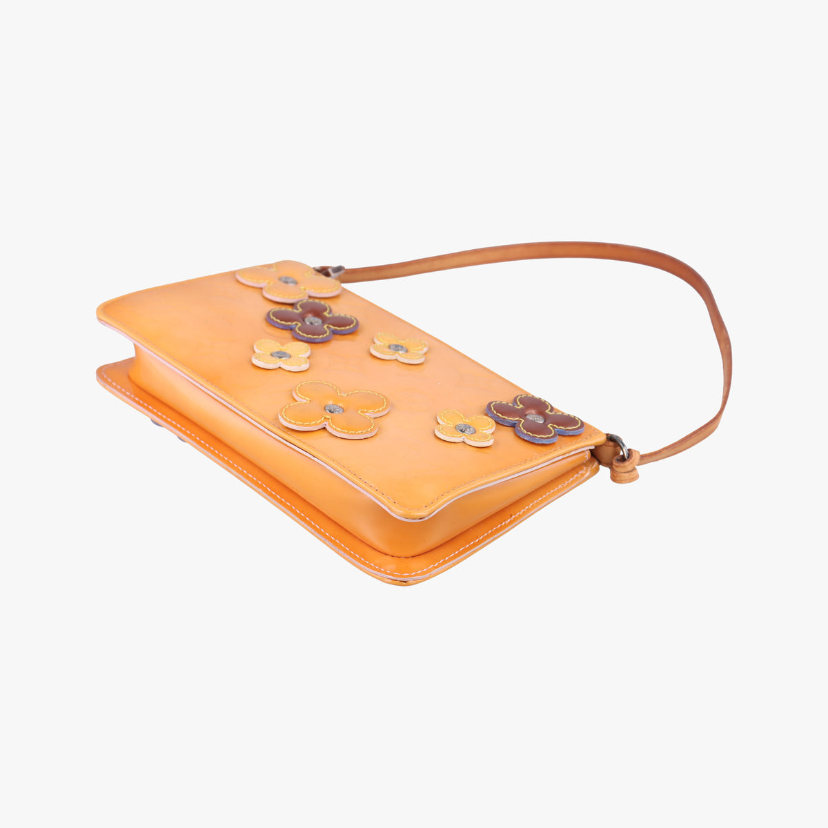 Pre-owned Louis Vuitton Flower Lexington Pouch Beige x Multicolor Vernis M92248 handbag | stylenewstar