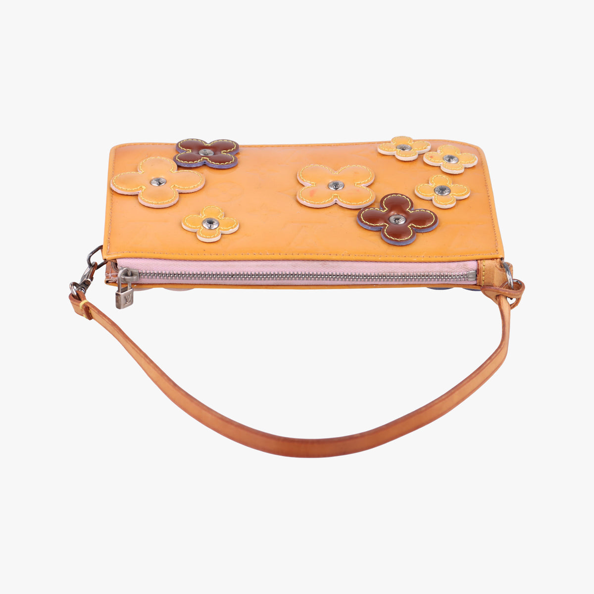 Pre-owned Louis Vuitton Flower Lexington Pouch Beige x Multicolor Vernis M92248 handbag | stylenewstar