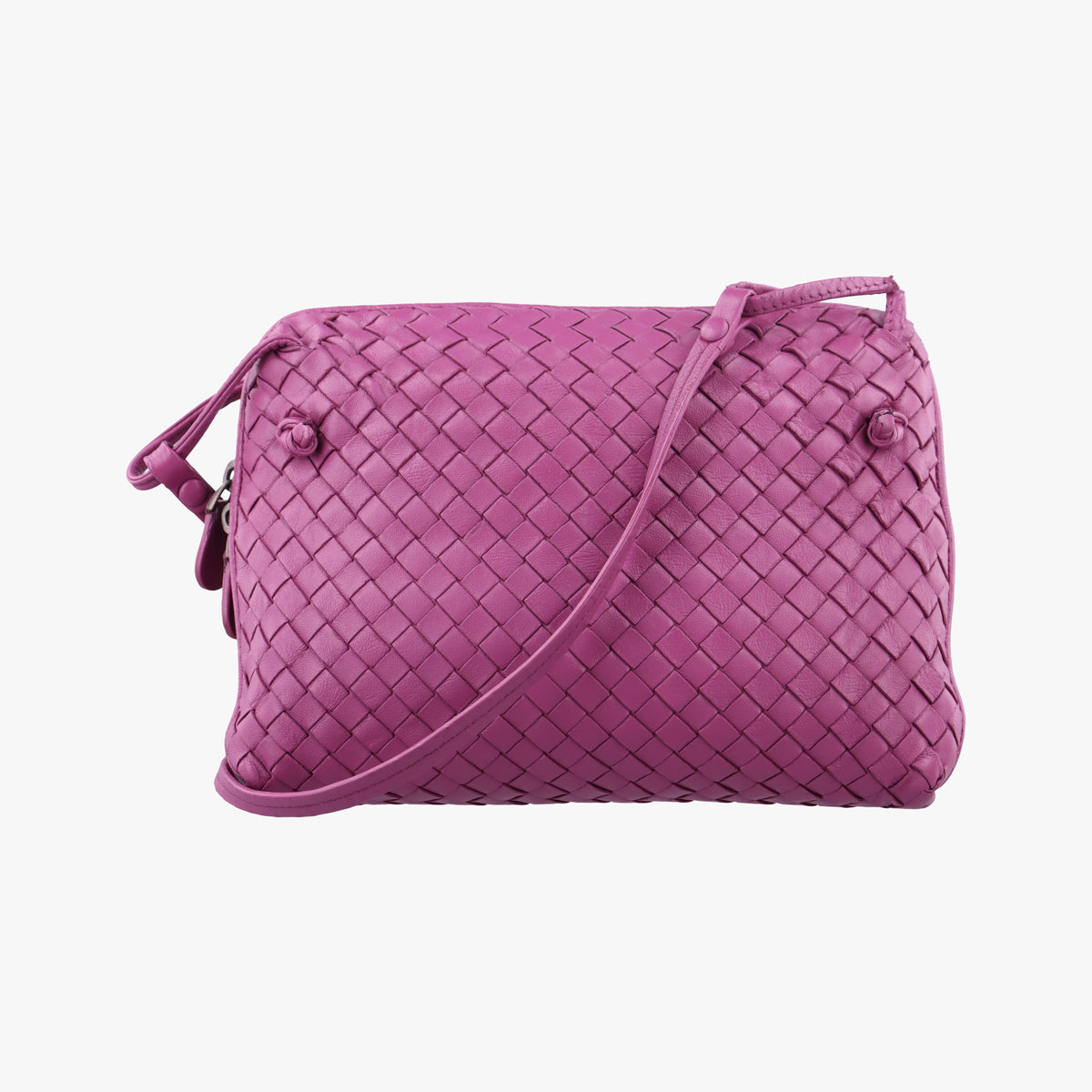 Pre-owned Bottega Veneta NODINI Intrecciato Purple lambskin  shoulderbag | stylenewstar