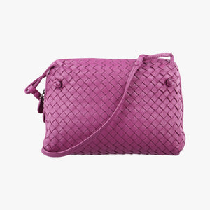 Pre-owned Bottega Veneta NODINI Intrecciato Purple lambskin  shoulderbag | stylenewstar