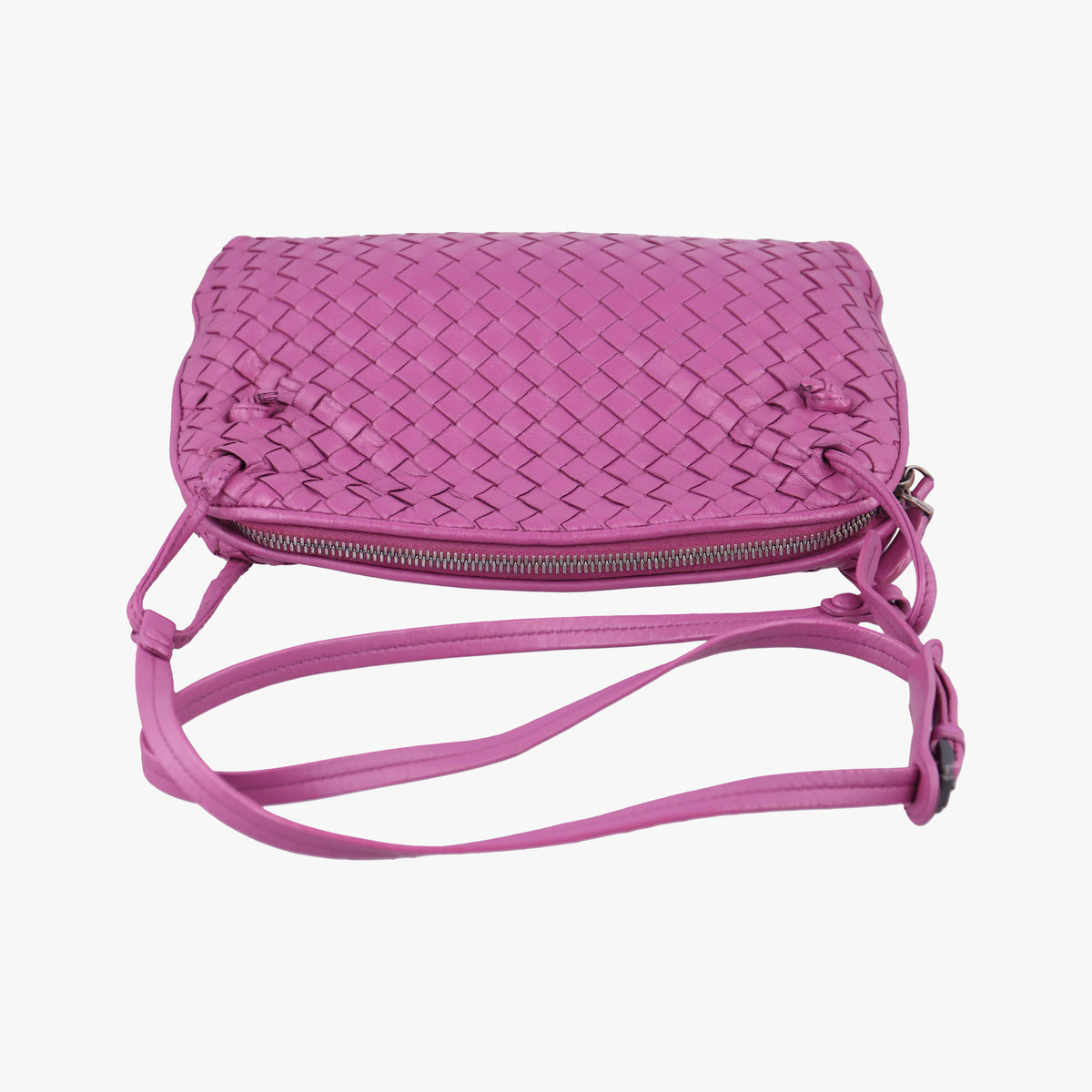 Pre-owned Bottega Veneta NODINI Intrecciato Purple lambskin  shoulderbag | stylenewstar