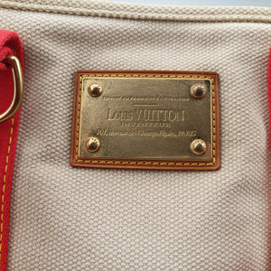 Pre-owned Louis Vuitton Kaba MM Antigua Beige x Red Canvas M40035 handbag | stylenewstar