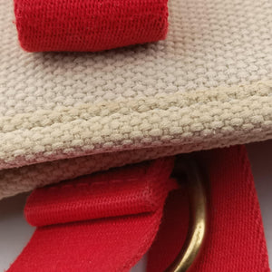 Pre-owned Louis Vuitton Kaba MM Antigua Beige x Red Canvas M40035 handbag | stylenewstar