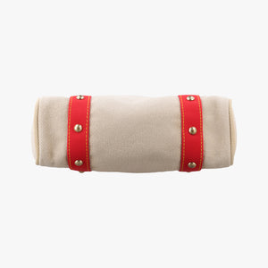 Pre-owned Louis Vuitton Kaba MM Antigua Beige x Red Canvas M40035 handbag | stylenewstar