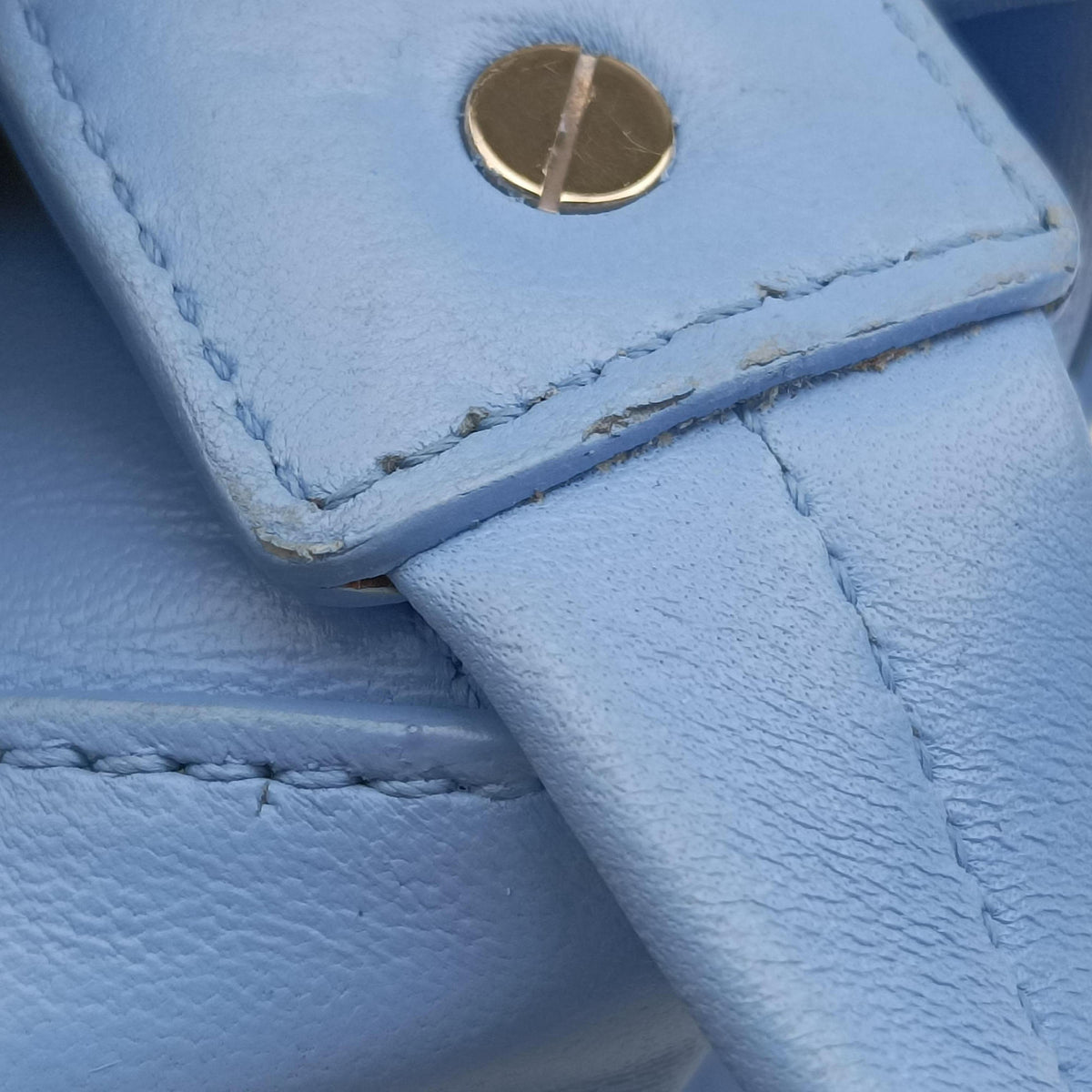 Pre-owned VERSACE Medusa Blue Leather  backpack/rucksack | stylenewstar