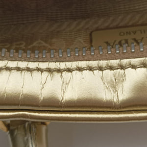Secondhand Prada Mini Bauletto Golden Metallic Vitello Leather BL0705  shoulderbag | stylenewstar