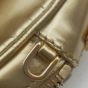 Secondhand Prada Mini Bauletto Golden Metallic Vitello Leather BL0705  shoulderbag | stylenewstar