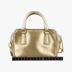 Secondhand Prada Mini Bauletto Golden Metallic Vitello Leather BL0705  shoulderbag | stylenewstar