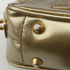 Secondhand Prada Mini Bauletto Golden Metallic Vitello Leather BL0705  shoulderbag | stylenewstar
