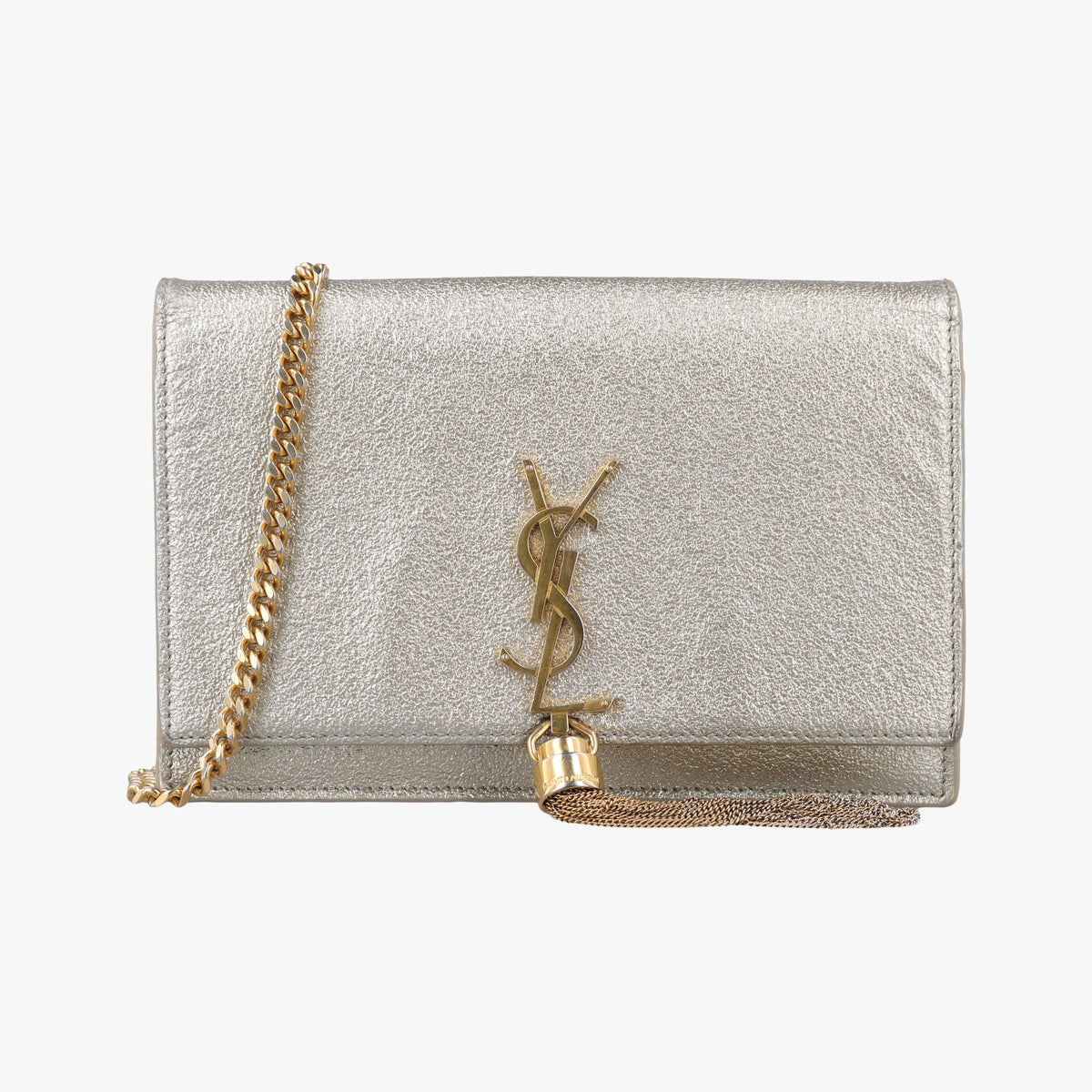 Pre-owned Yves Saint Laurent KATE Silver Leather 452159 shoulderbag | stylenewstar