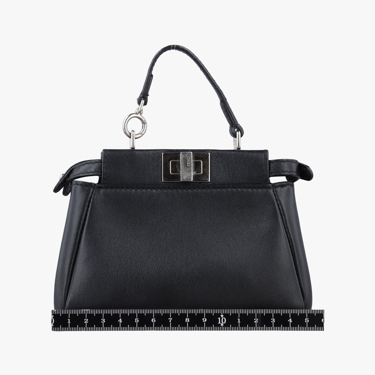 Pre-owned Fendi Micro Peekaboo Black×multi Leather 8M0355 shoulderbag | stylenewstar