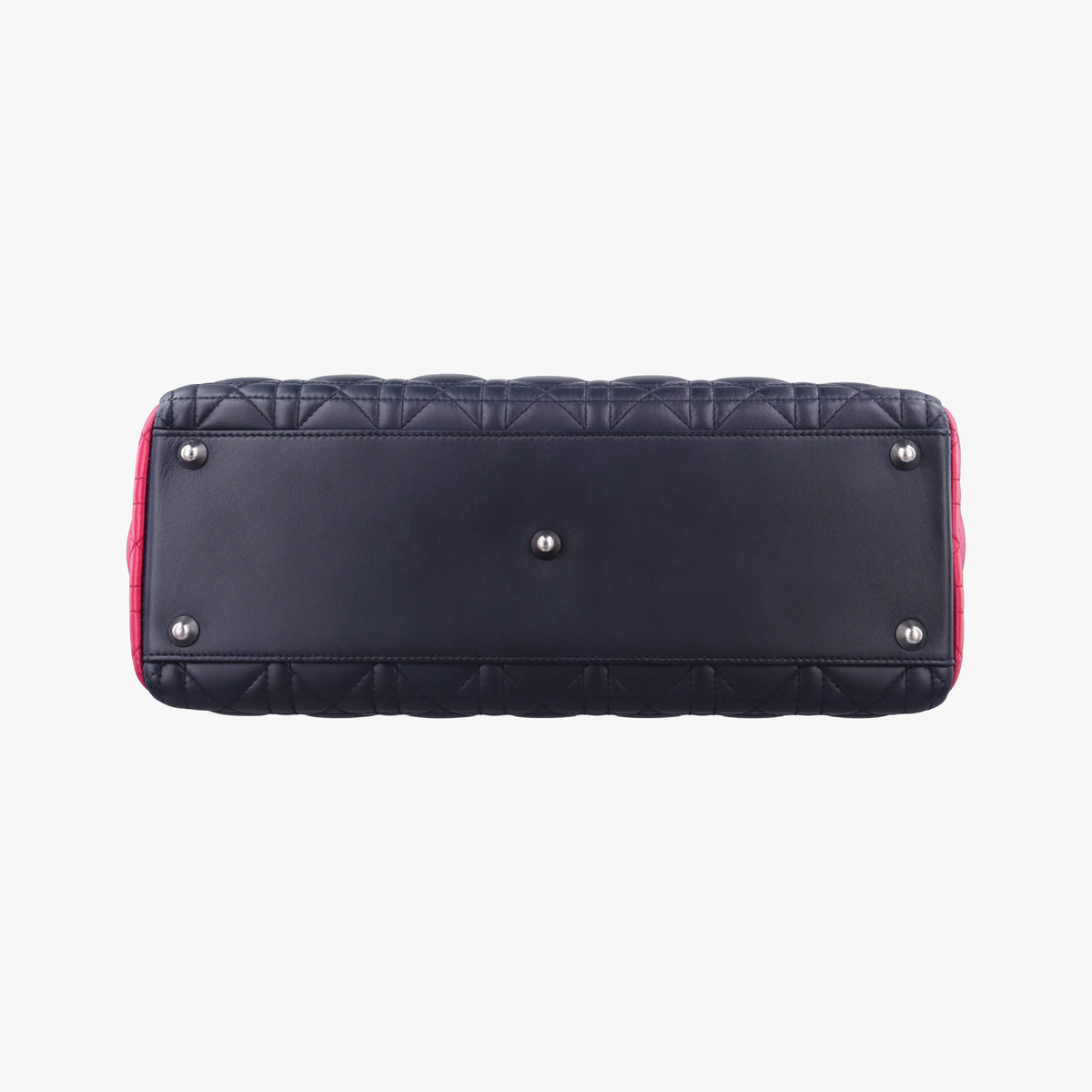 Pre-owned Christian Dior Lady Dior Navy×Pink×Blue lambskin  shoulderbag | stylenewstar