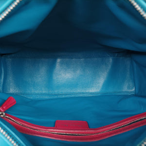 Pre-owned Christian Dior Lady Dior Navy×Pink×Blue lambskin  shoulderbag | stylenewstar