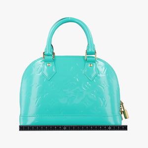 Pre-owned Louis Vuitton Alma BB Blue Lagon Vernis M91696 shoulderbag | stylenewstar